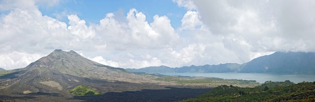 Panorama del paesaggio del vulcano Batur