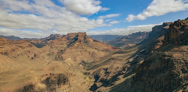 Panorama del paesaggio di montagna sull'isola di Gran Canaria