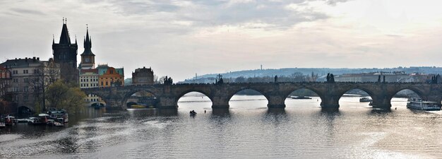 Panorama del Ponte Carlo a Praga