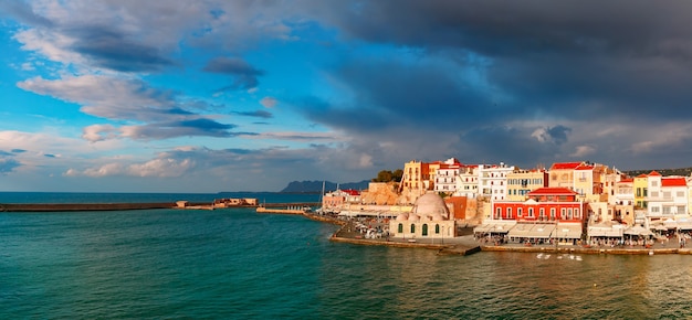 Panorama del porto vecchio, Chania, Creta, Grecia