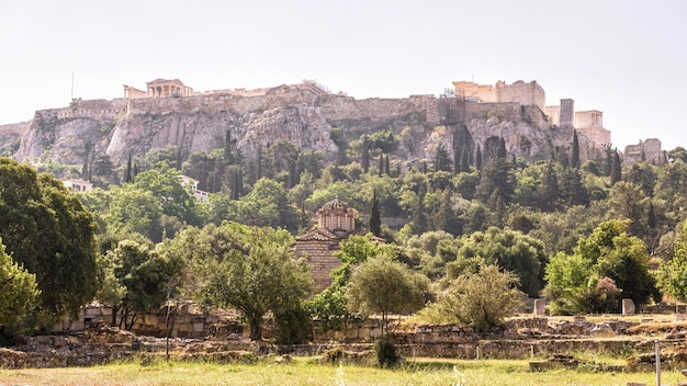 Panorama dell'Agorà che domina la famosa collina dell'Acropoli di Atene