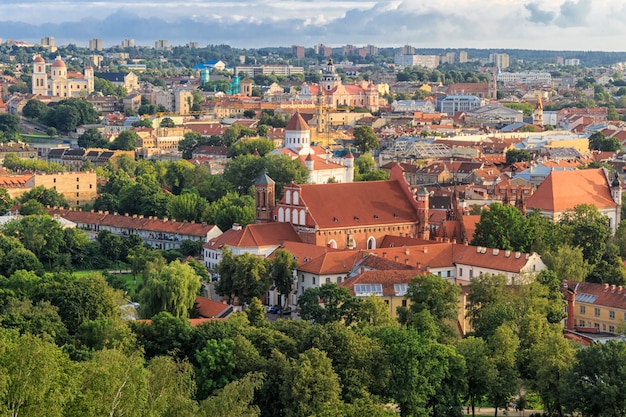 Panorama della città. Il centro storico di Vilnius