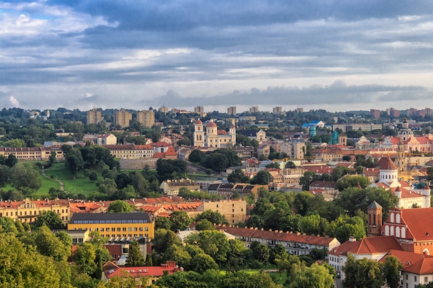 Panorama della città. Il centro storico di Vilnius