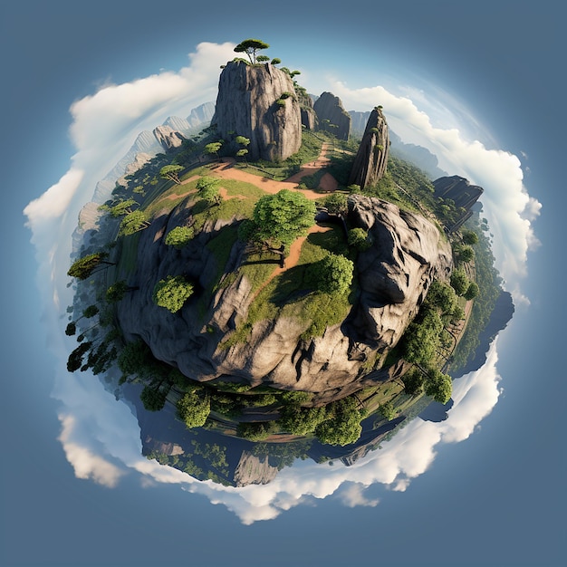 Panorama della roccia di Sigiriya a 360°