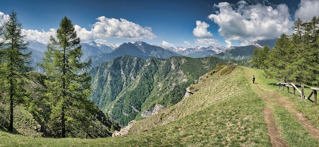 panorama delle montagne in estate