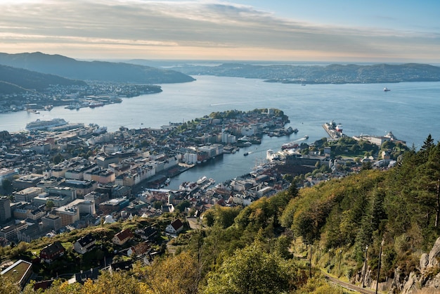 Panorama di Bergen dal monte Floyen