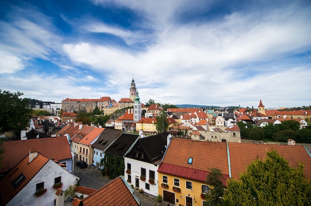 Panorama di Cesky Krumlov, Repubblica Ceca.