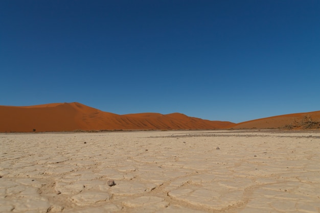 Panorama di dune rosse da Hidden Vlei, Sossusvlei Namibia