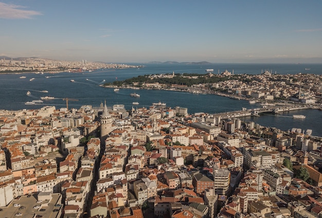 Panorama di Istanbul, la città più grande della Turchia. Vista aerea