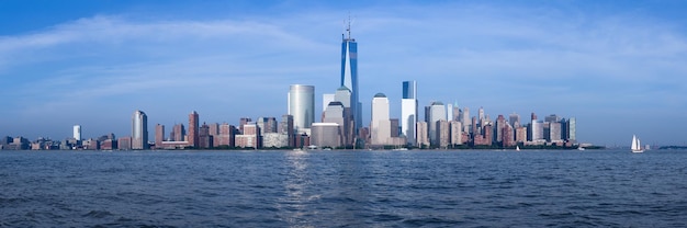 Panorama di Lower Manhattan al crepuscolo