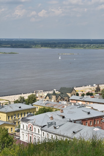 Panorama di Nizhny Novgorod in estate