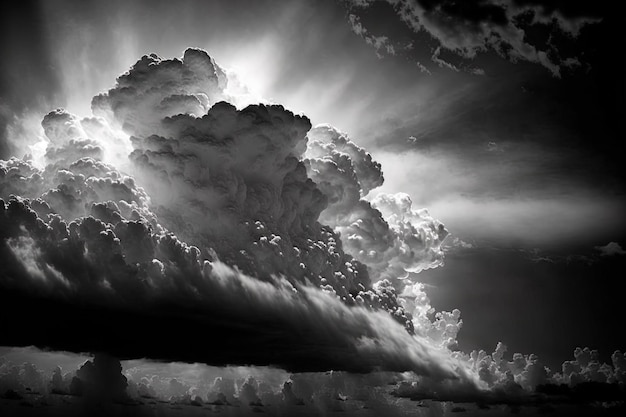 Panorama di nuvole in bianco e nero