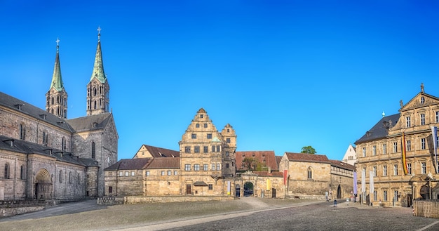 Panorama di piazza Domplatz a Bamberg in Germania