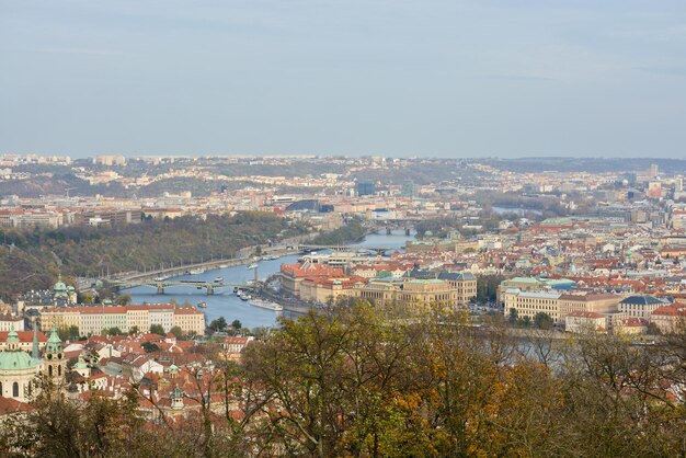 Panorama di Praga Il fiume Moldava