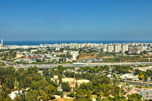 Panorama di Tel Aviv con vista sulle aree del nord di Tel Aviv e sul mare