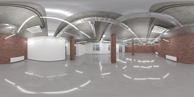 panorama sferico della stanza vuota dell'illustrazione 3D interna