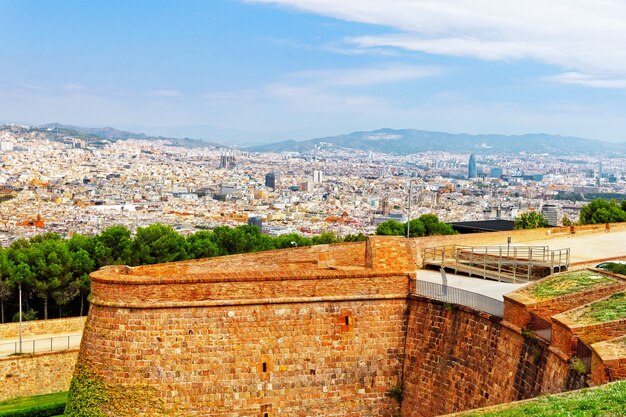 Panorama sulla città di Barcellona dal castello di Montjuic.Catalogna. Spagna.