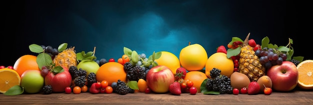 Panoramica ampia cibo biologico sano sfondo cibo vegano sano cibo vegetariano frutta e verdura
