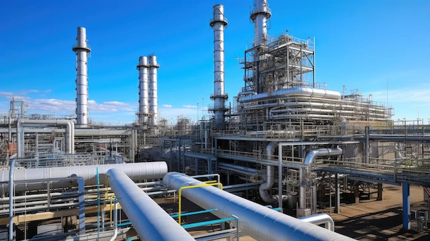 Panoramica dell'impianto per il petrolio e il gas