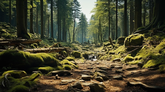 panoramica forestale fotografia ad alta definizione carta da parati di sfondo creativa