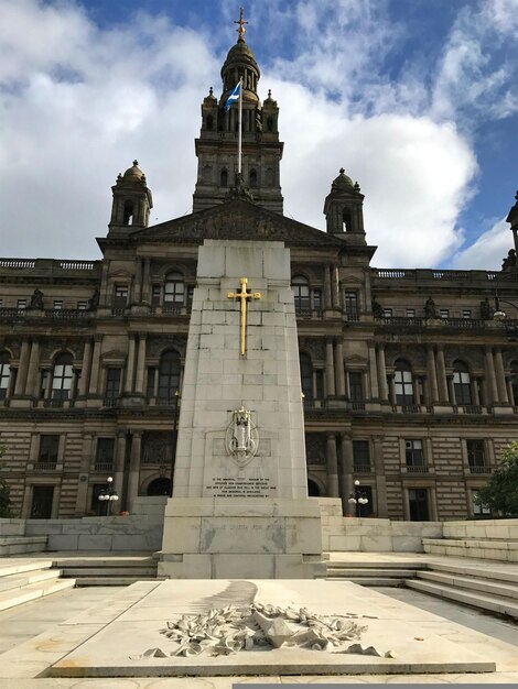 Panoramica notturna della città di Glasgow in Regno Unito