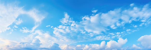 Panoramico cielo blu nuvole bianche sfondo dell'orizzonte materiale