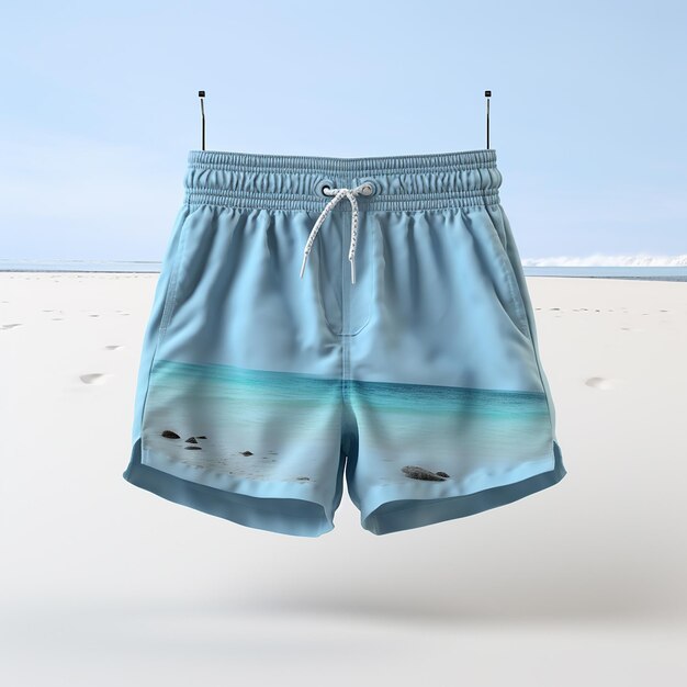 Pantaloncini da spiaggia su sfondo bianco