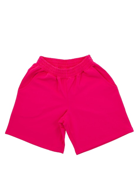 pantaloncini di cotone femminili con fascia elastica isolati su sfondo bianco
