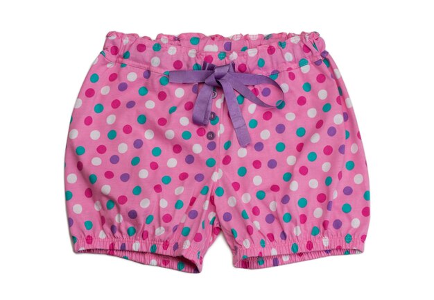 Pantaloncini rosa a pois