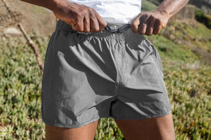 Foto pantaloncini sportivi grigi da uomo