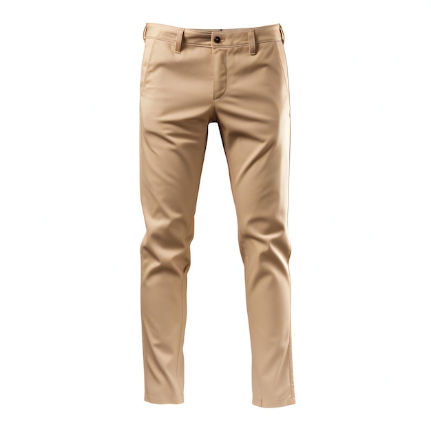 Pantaloni beige isolati su sfondo bianco