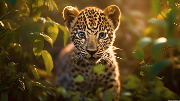 Pantera dello Sri Lanka, cucciolo di leopardo, pantera nera