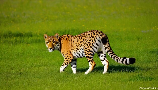 Panthera foto di campo verde naturale