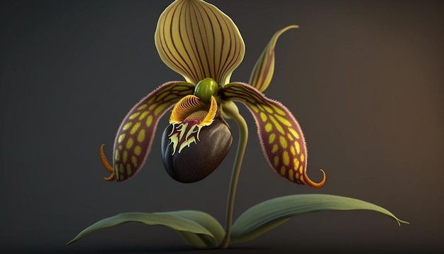 Pantofola da donna Fiore di orchidea IA generativa