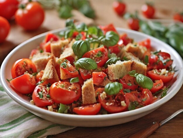 Panzanella Salad Farm Tomati freschi e pane croccante