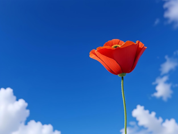 Papavero contro il cielo blu