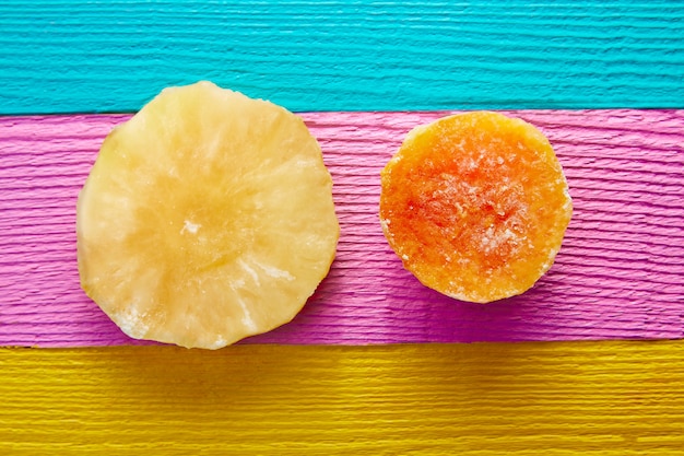 Papaya e ananas alla frutta messicana candita