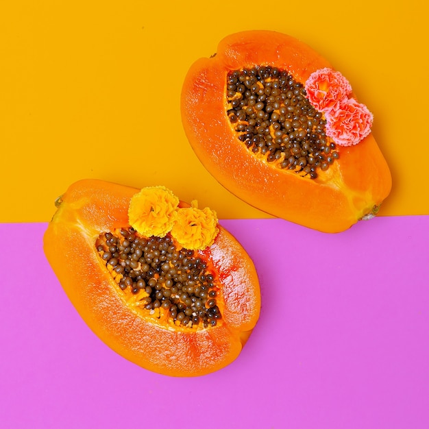 Papaya Fresh Minimal Tropical Vegan Concept