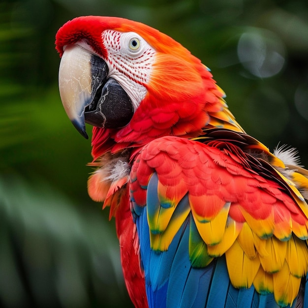 pappagallo dai colori vivaci con l'ai generativo rosso