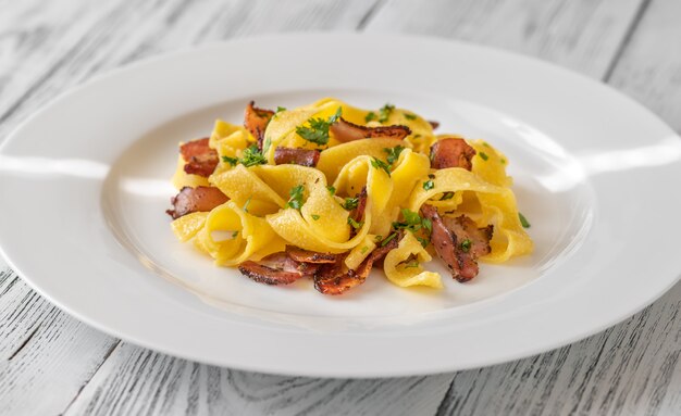 Pappardelle alla pancetta