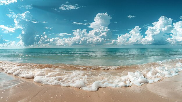 paradiso tropicale spiaggia panorama paesaggio marino con bellissima distesa di cielo