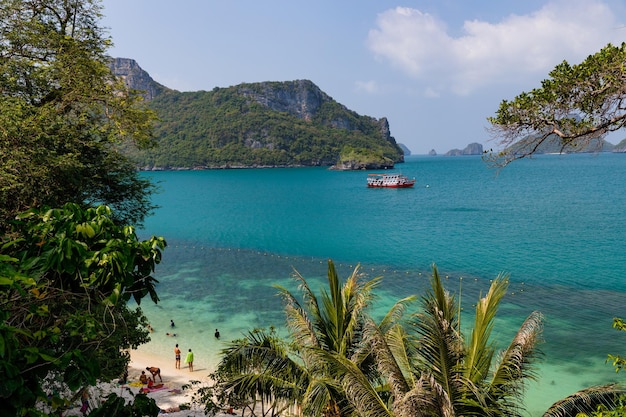 paradiso tropicaleVista a volo d'uccello del parco marino nazionale di Angthong koh Samui Suratthani Thailandia