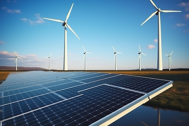 parchi solari ed eolici fonti di energia ecologiche verdi