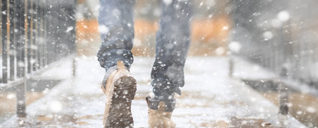 Parco autunnale di sfondo nei giorni della prima neve