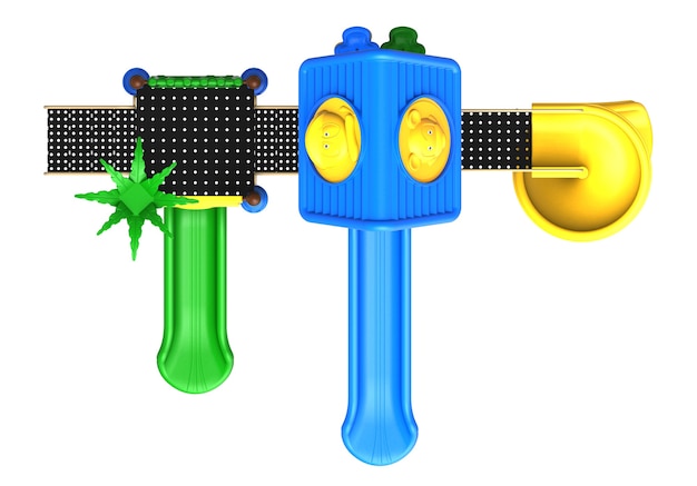 Parco giochi realistico 3d isolato su sfondo bianco