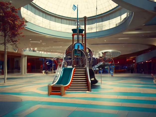 parco giochi senza nessuno nostalgico infantile nel centro commerciale immagine realistica download