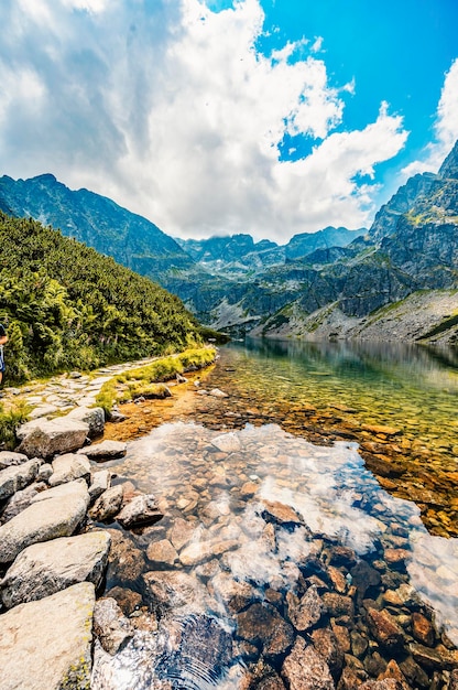 Parco Nazionale dei Tatra in Polonia Panorama dei monti Tatra Escursioni nella valle di Gasienicowa Hala Gasienicowa a Czarny Staw Gasienicowy vicino a Kasprowy Wierch