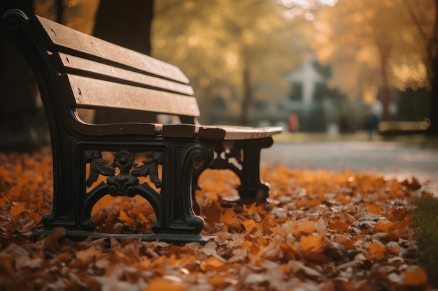 Parco panchina in autunno Genera Ai