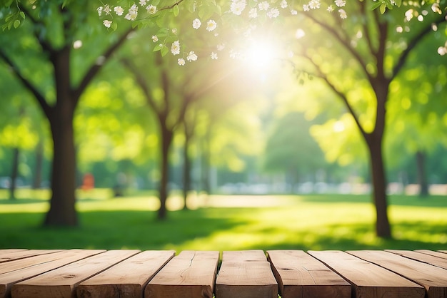 Parco sfocato con sfondo naturale di luce bokeh primavera e estate