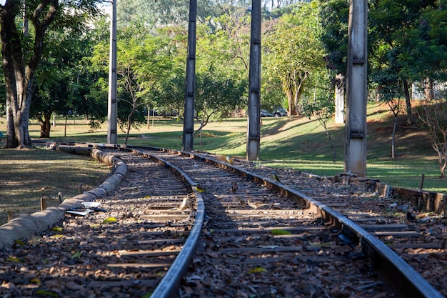 Parco Taquaral a Campinas, So Paulo. Binario del treno che attraversa il parco cittadino